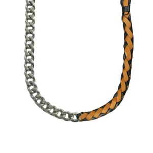 Pure Titanium Steel Gold Plated <b>Chain</b> with Mustard Yellow and Black Beaded <b>Rope</b> Necklace for Men Boys-17 Inch - Product Image 3