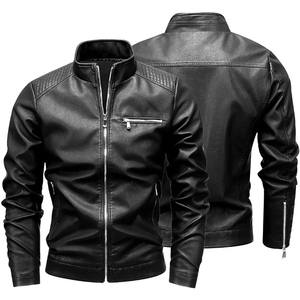 Blouson bomber en cuir matelassé classique pour homme, chaud et respirant, avec poignets côtelés, imperméable, plusieurs couleurs pour l'hiver - Product Image 3