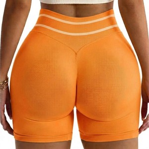 New Arrivals Solid Seamless <b>Women</b> Summer High Waist Scrunch Butt Workout Gym Yoga <b>Shorts</b> Custom Logo - Product Image 1