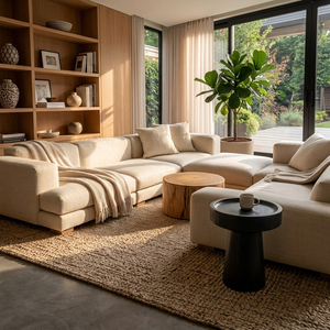 Mesa de Centro Moderna de Lujo Hecha a Mano con Base de Madera Maciza de Suar, Acabado Negro, Diseño Duradero, Mueble para Hotel u Hogar - Product Image 6