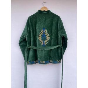 Chaqueta Kimono de Alta Calidad, Elegante, Tejida en Algodón y Terciopelo, Transpirable, Modesta, de Manga Larga, Reversible, Estilo Suzani, para Mujer, Invierno - Product Image 5