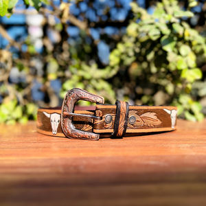 Cinturón de Cuero Estilo Western con Hebilla de Aleación de Zinc, Hecho a Mano, Diseño Único, Estilo Vintage, 40MM de Ancho, Personalizable - Product Image 3