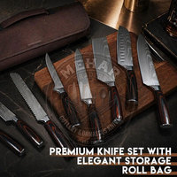 En stock, outils à main, ensemble de couteaux de cuisine en acier Damas, fabrication de qualité, ensemble de couteaux de cuisine en acier Damas personnalisé