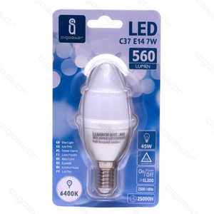 Lampadina Led C37 E14 7W 6400K Bianco Freddo 560Lm Durata 25000H - Product Image 2