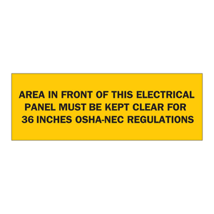 Señal de Seguridad Brady OSHA-NEC para Paneles Eléctricos de 36 Pulgadas, para Espacios Industriales - Product Image 3