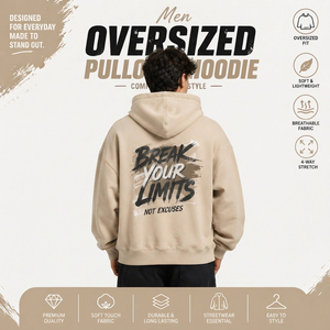 Sweat à capuche imprimé oversize pour homme en molleton de coton, 350 GSM, en tissu éponge français, coupe épaules tombantes, pour l'hiver - Product Image 3