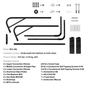 Sollevatore Regolabile per Coperture di Spa e Vasche Idromassaggio, per Altezze da 80 cm a 235 cm, Larghezza da 105 cm a 145 cm, con Portasciugamani Installati su Entrambi i Lati - Product Image 3