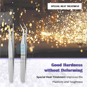 Pinces professionnelles pour extensions de cils, pinces en acier antidérapantes pour extensions de cils - Product Image 4