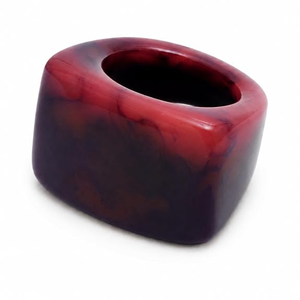 Anillo de Resina Irregular Pulido Artístico, Anillo Hueco de Mármol Morado, Joyería de Moda Unisex - Product Image 3
