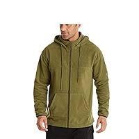 Sudadera con capucha completa con logotipo personalizado para hombre, chaqueta con capucha de forro polar verde oliva, ropa deportiva informal para exteriores, OEM - Product Image 3