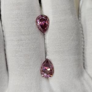 เพชรโมอิสเคลือบสีชมพูทรงหลวมเหมาะสำหรับทำเครื่องประดับมีสไตล์ทำจากแร่ควอทซ์ธรรมชาติรูปทรงลูกแพร์100กะรัต - Product Image 1