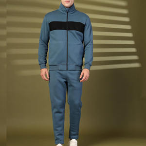 Ensemble de survêtement personnalisé pour hommes, design décontracté, en molleton, pour l'entraînement, grandes tailles, avec fermeture éclair et pantalon de jogging - Product Image 5