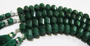 Cuentas de Esmeralda Natural en Forma de Briolette Trenzada, Tamaño de 9 a 10 mm, Se Venden por Hilo de 10 Pulgadas de Largo - Product Image 2