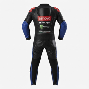 Combinaison de course professionnelle sur mesure pour homme en cuir de vachette/crocodile avec protection de niveau 2 - Product Image 2