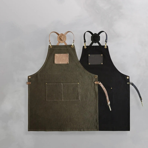 Tablier d'atelier en toile légère de qualité supérieure, robuste, pour barbier, barista, uniforme avec poches - Product Image 1