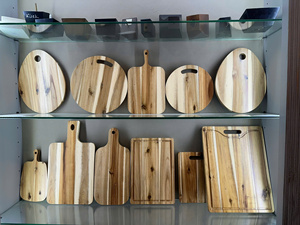 Planche à découper en bois naturel, bloc de découpe en bois massif pour cuisine, planche de boucher durable, ustensile de cuisine en bois - Product Image 5
