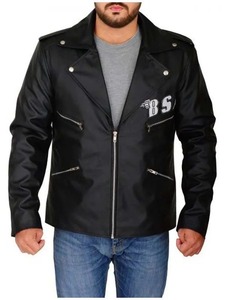 Men Rocker Style Genuine Leather <b>Biker</b> <b>Jacket</b> Vintage Motorcycle <b>Jacket</b> - Product Image 2