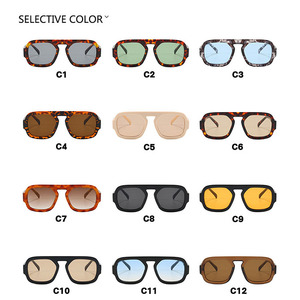 Lunettes de soleil pilote européennes et américaines 2024, monture PC polyvalente à barre unique, nouveau style, design simple et personnalisé, pour la photographie de rue - Product Image 4