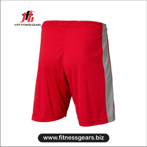กางเกงขาสั้นผู้ชาย JUST FITNESS GEARS สีแดง ผ้าถักโพลีเอสเตอร์ เอวยางยืด แห้งเร็ว สปอร์ต แคชชวล ชุดออกกำลังกาย - Product Image 2