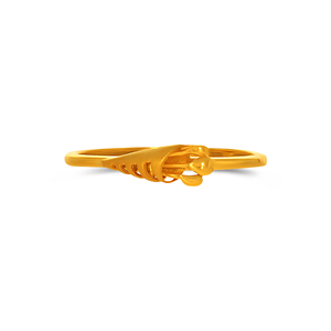 Bague en or jaune massif 9K pour femme, motif floral, inspirée des feuilles, bijoux fins minimalistes, bague tendance, fabrication en gros - Product Image 3