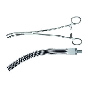 Pince d'hystérectomie manuelle Kieback Atraumata, certifiée CE Classe I, garantie à vie, usage chirurgical, courbée 250 mm (10 po), en acier inoxydable - Product Image 3
