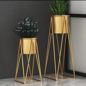 Support de pot de fleurs en métal pour intérieur et extérieur, chambre, bureau, salon, balcon, avec pot de fleurs inclus - Product Image 2