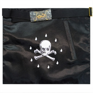 Delantal masónico de cuero bordado a mano con diseño de Rito Escocés de 9.º Grado AASR, ribete negro, insignia simbólica ceremonial. - Product Image 4