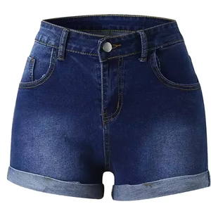 Women Skinny High Waist Washed Denim Shorts Lightweight Soft Modern Summer Everyday Clothing Bangladesh Garment Sourcing Office - Product Image 5