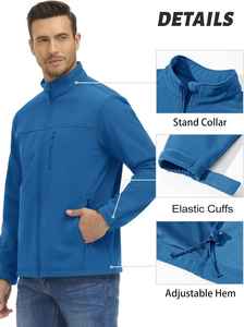 Men's <b>Soft</b> <b>Shell</b> <b>Jacket</b> Windbreaker <b>Hooded</b> Fleece Waterproof Men's <b>Hooded</b> Rain Coat Softshell <b>Jackets</b> - Product Image 5
