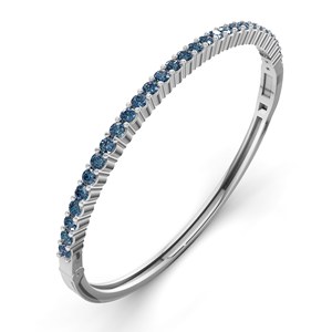 Brazalete Abrible de Oro Rosa de 14 Quilates con Diamante Azul Real de Laboratorio (1 Ct.) Tw. Pulsera de tenis sólida de alta calidad al por mayor GRA - Product Image 4