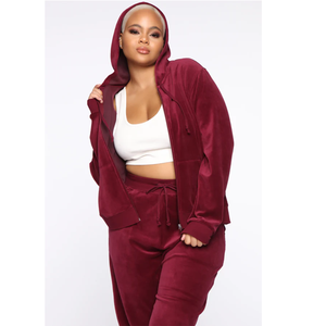 Women Velvet Knitted Hooded Jumpsuit Long Sleeve High Waist Skinny Fit Solid Color Casual All Seasons Jogger Pants Pockets High - Product Image 6