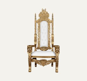 Chaise de luxe classique en bois de mahogany massif, durable, sculptée à la main, style trône royal, pour hôtel et salon - Product Image 1