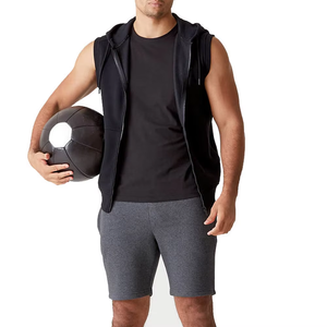 Oem Wholesale Price Men Autumn Solid <b>Workout</b> Sleeveless <b>Hoodies</b> for Gym Fitness-Spandex Cotton Slim Fit Anti-shrink Eco-Friendly - Product Image 3