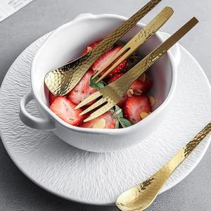 Elegant Stainless Steel <b>Flatware</b> Set with Acrylic Handle and Gold Finish for Elegant Table Use - Product Image 6