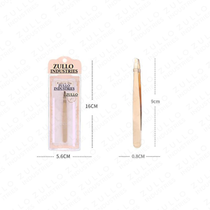 Luxury Gold Stainless Steel Slant Tip Eyebrow Tweezers Custom Logo Premium Beauty Grooming <b>Tool</b> Wholesale - Product Image 2