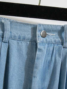 Jupe longue en jean taille haute pour femme, nouvelle collection 2023, style coréen vintage, couleur unie, polyvalente, décontractée, B2891 - Product Image 5