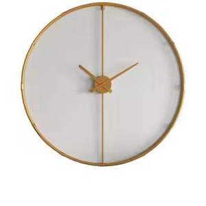 Modern Minimalist Gold <b>Wall</b> <b>Clock</b> Luxury Thin Metal Circle Design Silent Quartz Movement for Scandi Home Office <b>Wall</b> <b>Decor</b> - Product Image 1