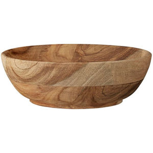 Bol de service en bois d'acacia artisanal de qualité supérieure, durable, massif, segmenté, pour salade et fruits, vaisselle de cuisine, décoration intérieure, sûr - Product Image 5