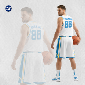 Conjunto de Camiseta y Pantalones Cortos de Baloncesto Personalizados y Duraderos con Impresión Digital, 100% Poliéster, Transpirable y de Secado Rápido para Partidos Profesionales - Product Image 4