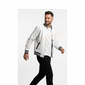 Veste universitaire en satin avec logo personnalisé, coupe ajustée, veste bomber, veste pour garçons, sublimation, polyester, broderie personnalisée, vestes pour hommes - Product Image 2