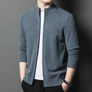 Pull en tricot à rayures en laine 100% pour homme, col rond, doux et épais, pour l'hiver, fabrication directe, OEM, ODM, vente en gros - Product Image 2