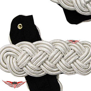 KEW - Par de Epaulettes Personalizables de Alambre de Plata Trenzado con Cordón Negro en la Parte Posterior, Elegantes, Estilo Alemán - Product Image 3