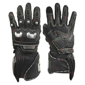 Gants de moto en cuir, tendance, robustes, à manchette longue, en cuir véritable, pour une sécurité optimale, pour le tourisme, la moto de rue et les motards. - Product Image 3
