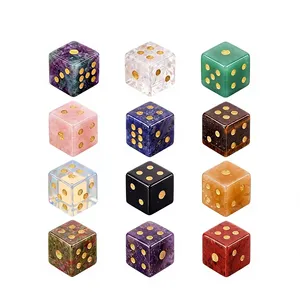 Offre Spéciale – Dés en cristal naturel opalite, aventurine, obsidienne de 16 mm, sculptés à la main, polis, pour jeux de société et RPG, cadeaux - Product Image 2