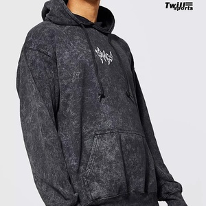 Custom Vintage Distressed Oversized French Terry Men's <b>Hoodie</b> Wholesale No <b>Strings</b> Hooded Autumn Digital Washed Sweatshirts - Product Image 1