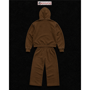 Conjunto Deportivo para Hombre con Capucha, Sudadera con Cierre Completo y Tachuelas, Pantalones a Juego, Diseño de Color Sólido, Estilo Casual para Otoño, Premium - Product Image 6