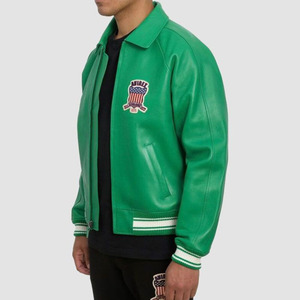 Blouson universitaire personnalisé pour homme, style streetwear hiver, broderie premium, OEM/ODM, 100% laine peignée sur le devant - Product Image 4