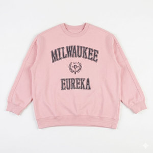 เสื้อสเวตเชิ้ตคอกลมผู้หญิง Milwaukee ผ้าเทอร์รี่ พิมพ์ลายตัวอักษรสีแดง ปักลาย ทรงปกติ ผ้าฝ้ายถัก แขนยาว สำหรับฤดูใบไม้ร่วง - Product Image 5