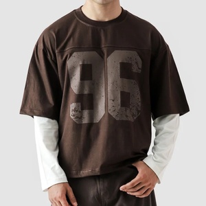 T-shirt oversize à épaules tombantes en jersey polyester/coton, tissu écologique, logo personnalisé, couleur personnalisée, personnalisable - Product Image 1