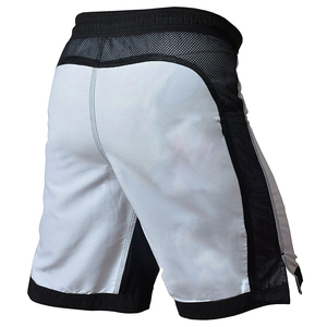 Shorts de combat MMA personnalisés SHH Industries, blanc et noir, écologiques, pour hommes adultes, légers, pour BJJ, grappling, kickboxing, arts martiaux - Product Image 5